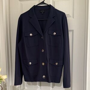 J. Jill Dark Blue Blazer with Silver Buttons